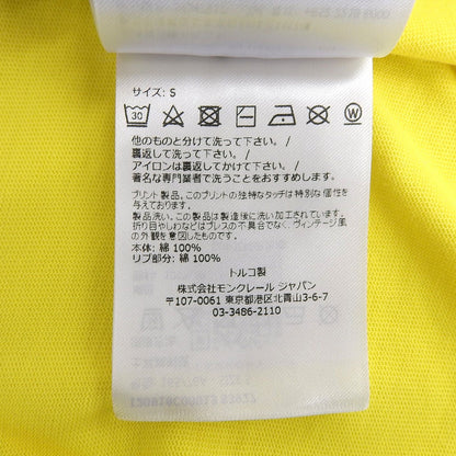 Moncler T Shirt SS Cotton 100% Logo Print Patch Short Sleeve T-Shirt Yellow — view 6