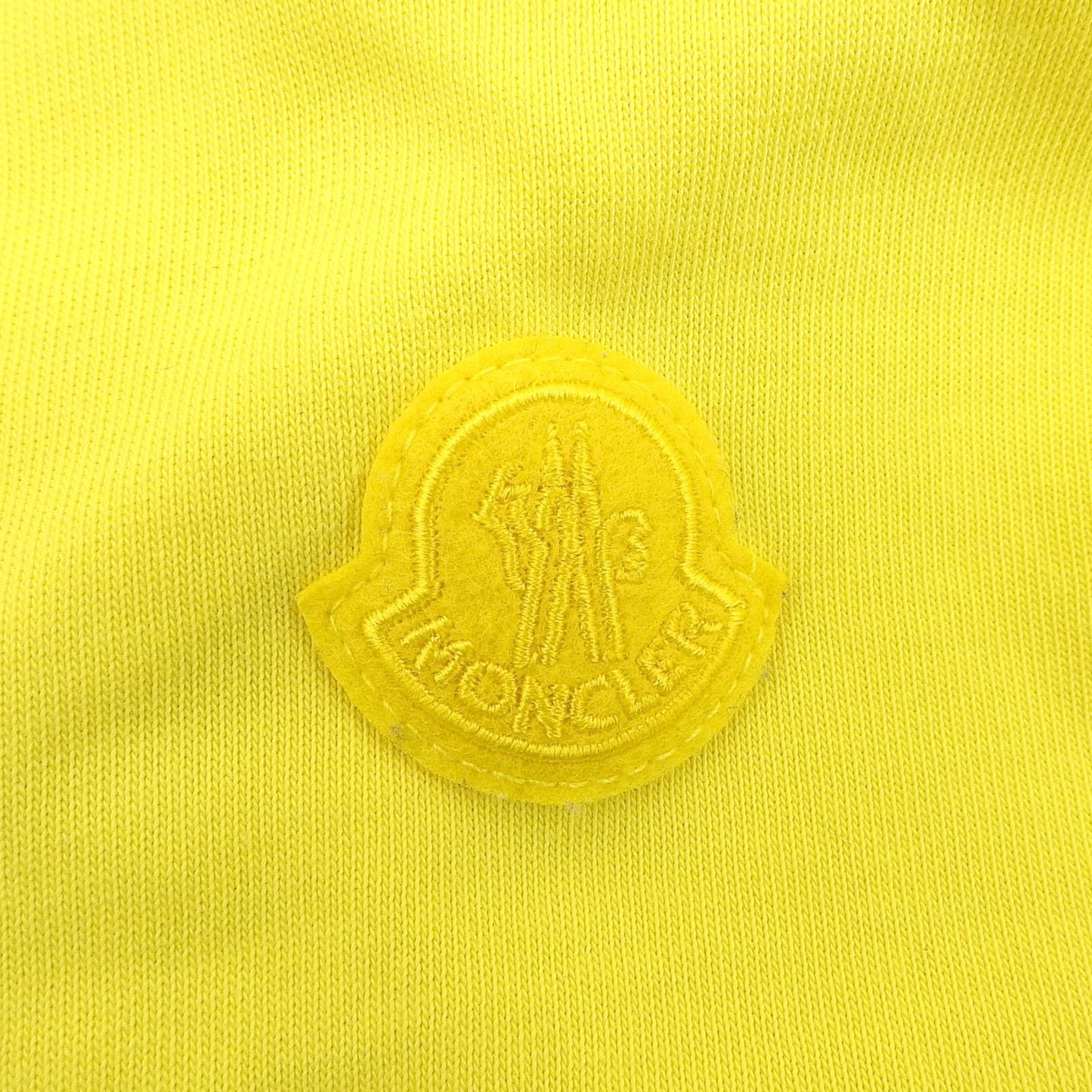 Moncler T Shirt SS Cotton 100% Logo Print Patch Short Sleeve T-Shirt Yellow — view 4