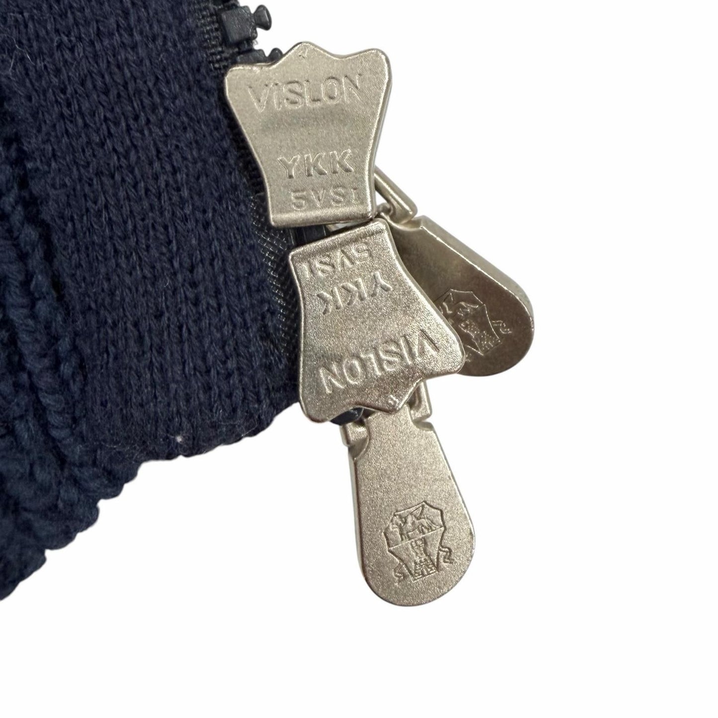 Brunello Cucinelli Cotton Stand Collar Double Zip Up Knit Jacket Navy 46 — view 7