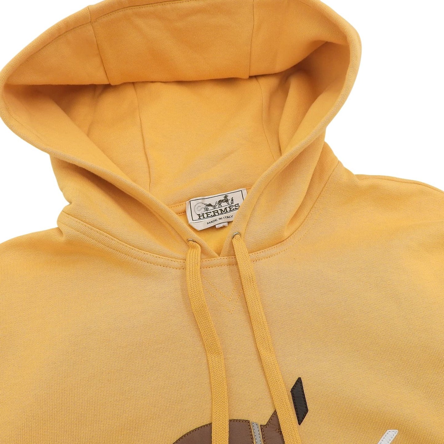Hermes Chevaux en Symetrie Cotton 100% Leather Fleece Lining Hooded Hoodie — view 3
