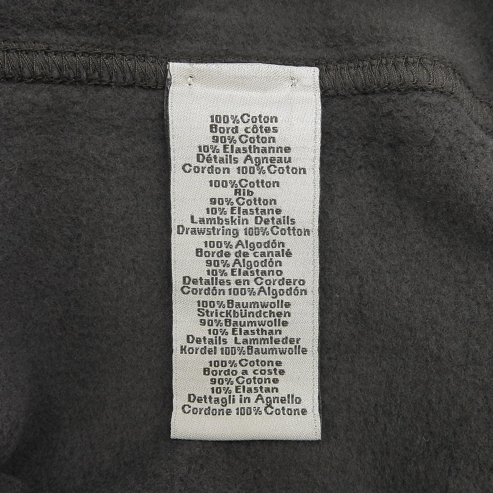 Hermes Etriers Decales Cotton 100% Leather Fleece Lining Hooded Hoodie Gray — view 7