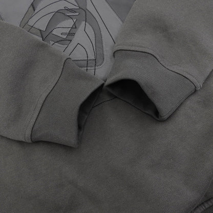 Hermes Etriers Decales Cotton 100% Leather Fleece Lining Hooded Hoodie Gray — view 5