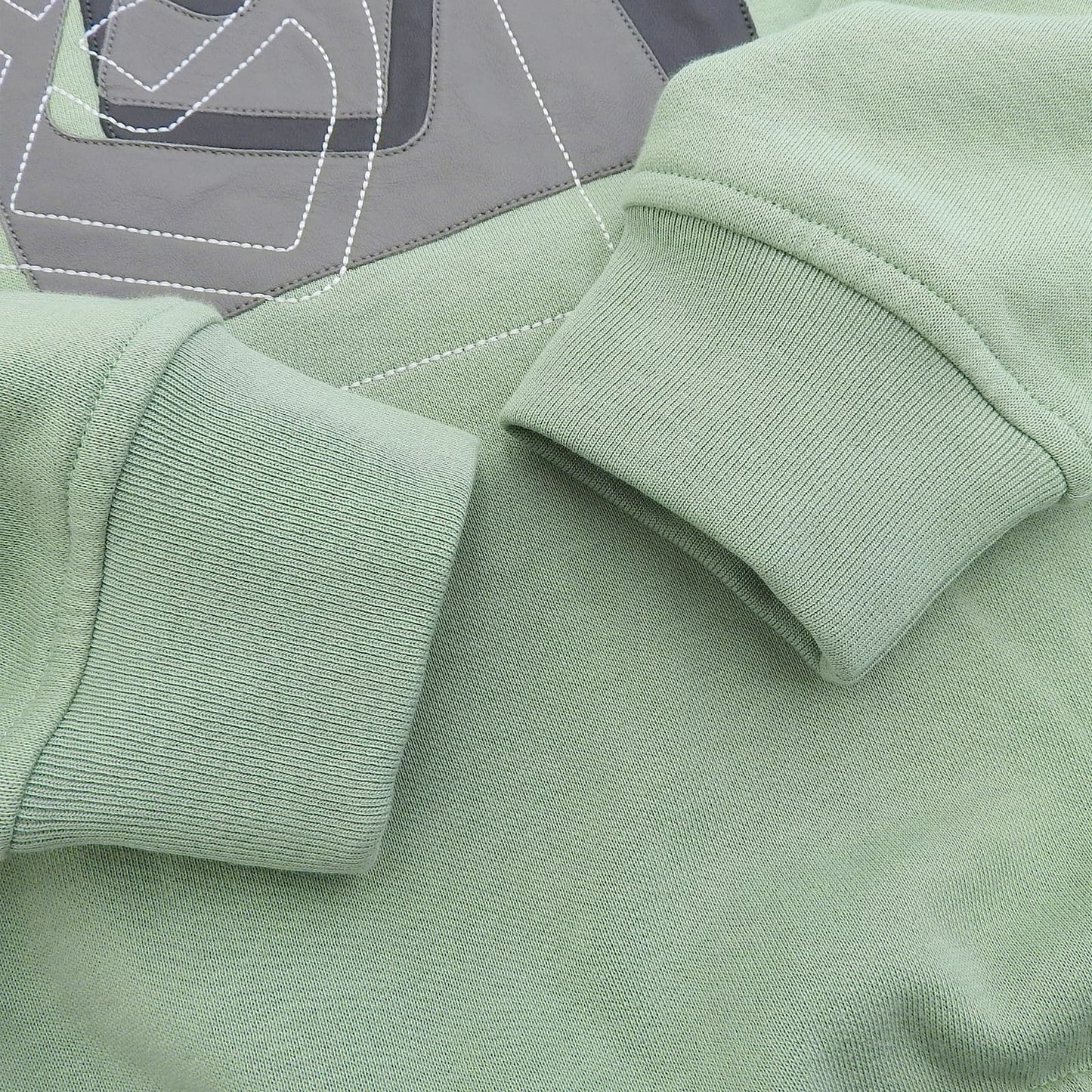 Hermes Etriers Decales Cotton 100% Leather Fleece Lining Hooded Hoodie Green XS — view 5