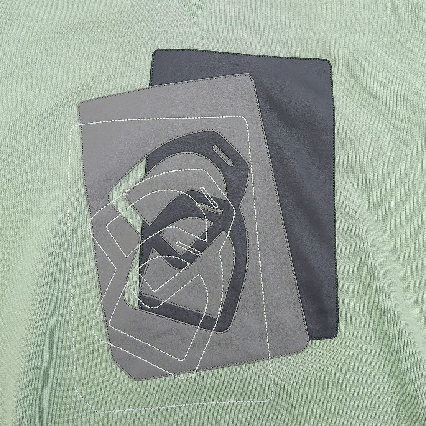 Hermes Etriers Decales Cotton 100% Leather Fleece Lining Hooded Hoodie Green XS — view 4