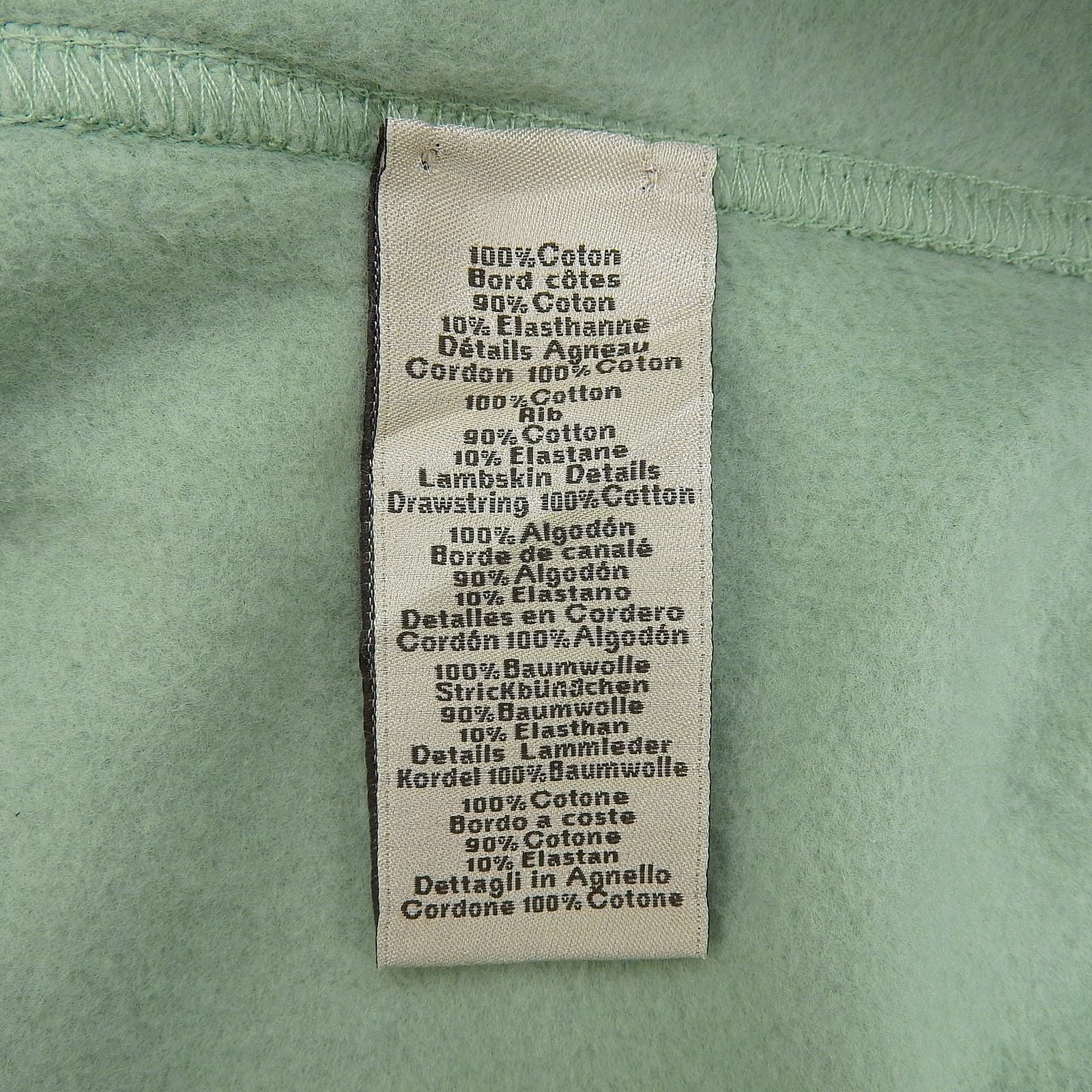Hermes Etriers Decales Cotton 100% Leather Fleece Lining Hooded Hoodie Green XS — view 7