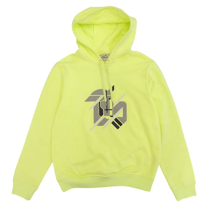 Hermes Chevaux en Symetrie Cotton 100% Leather Fleece Lining Hooded Hoodie Lime