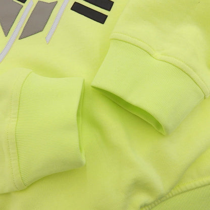 Hermes Chevaux en Symetrie Cotton 100% Leather Fleece Lining Hooded Hoodie Lime — view 5