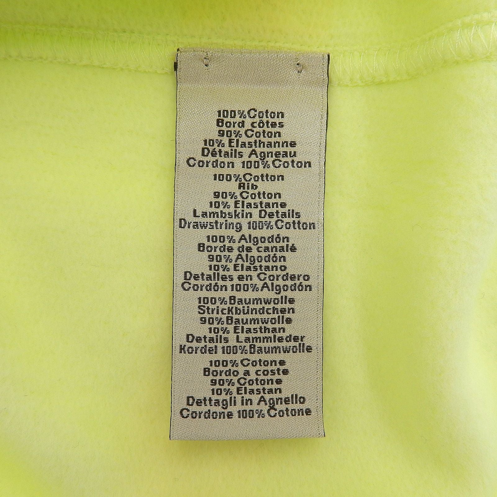 Hermes Chevaux en Symetrie Cotton 100% Leather Fleece Lining Hooded Hoodie Lime — view 7