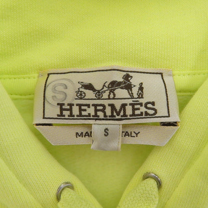 Hermes Chevaux en Symetrie Cotton 100% Leather Fleece Lining Hooded Hoodie Lime — view 6