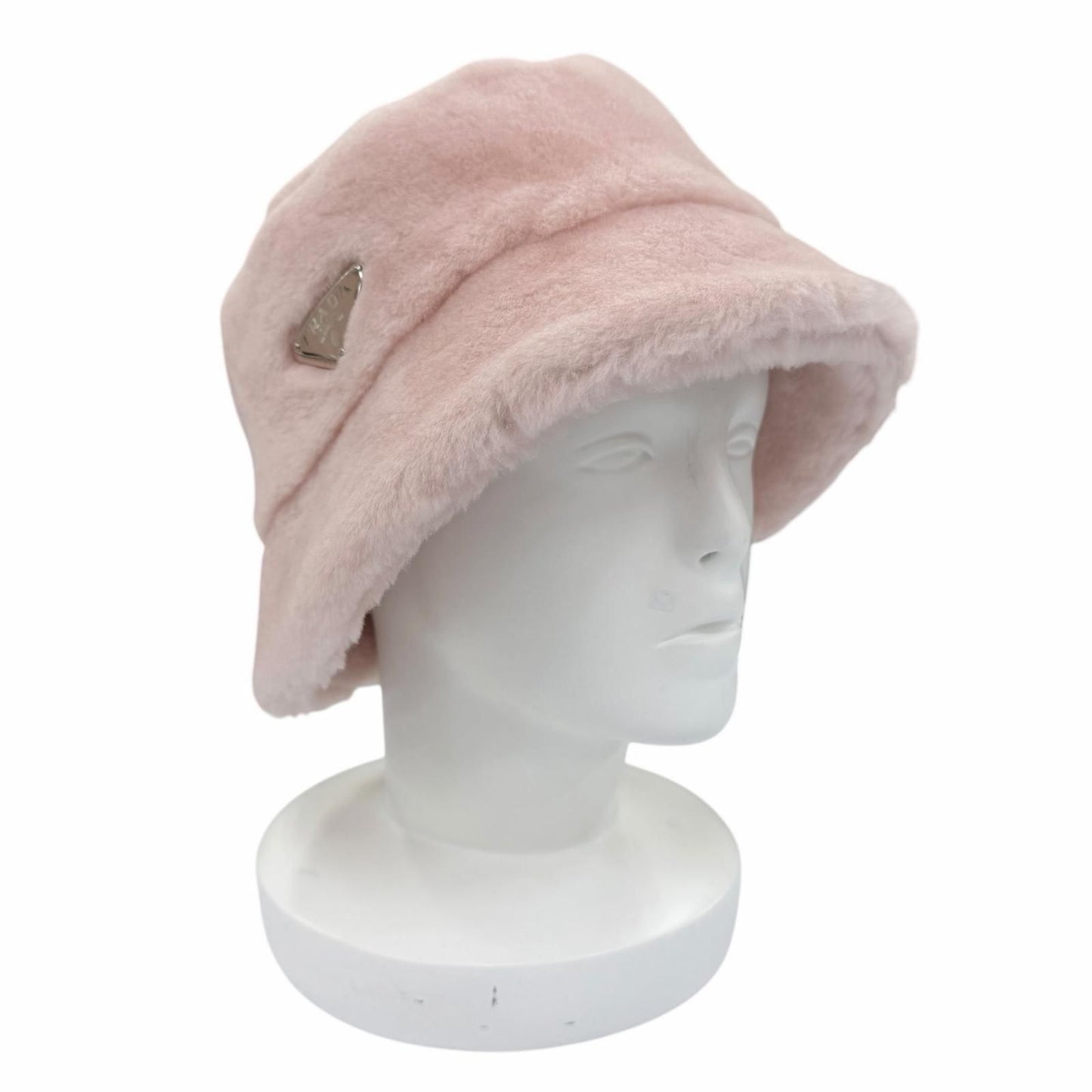 Prada Sheepskin Fur Bucket Hat Pink