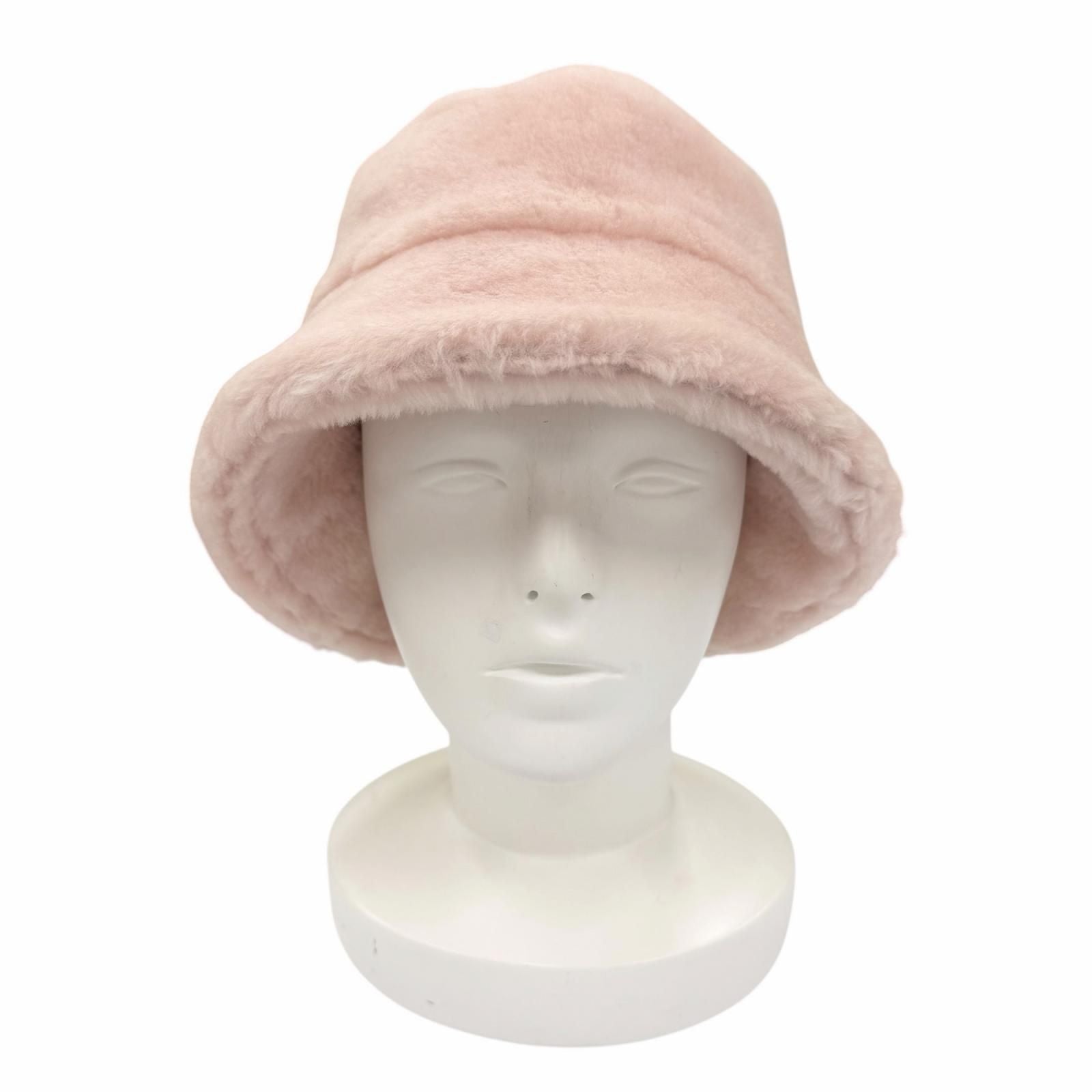 Prada Sheepskin Fur Bucket Hat Pink — view 2