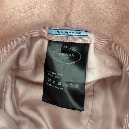Prada Sheepskin Fur Bucket Hat Pink — view 8