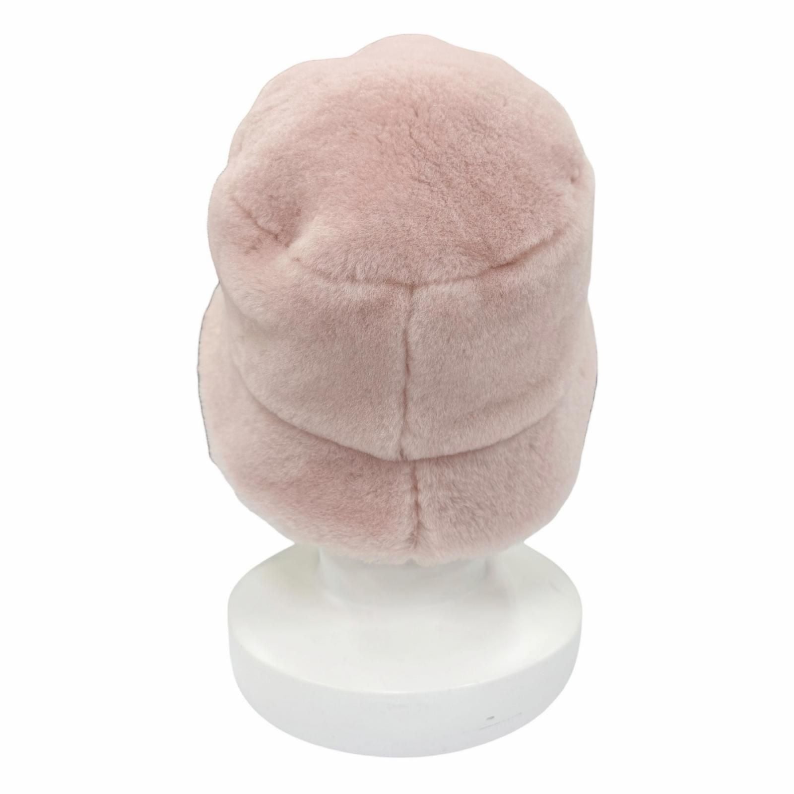 Prada Sheepskin Fur Bucket Hat Pink — view 4