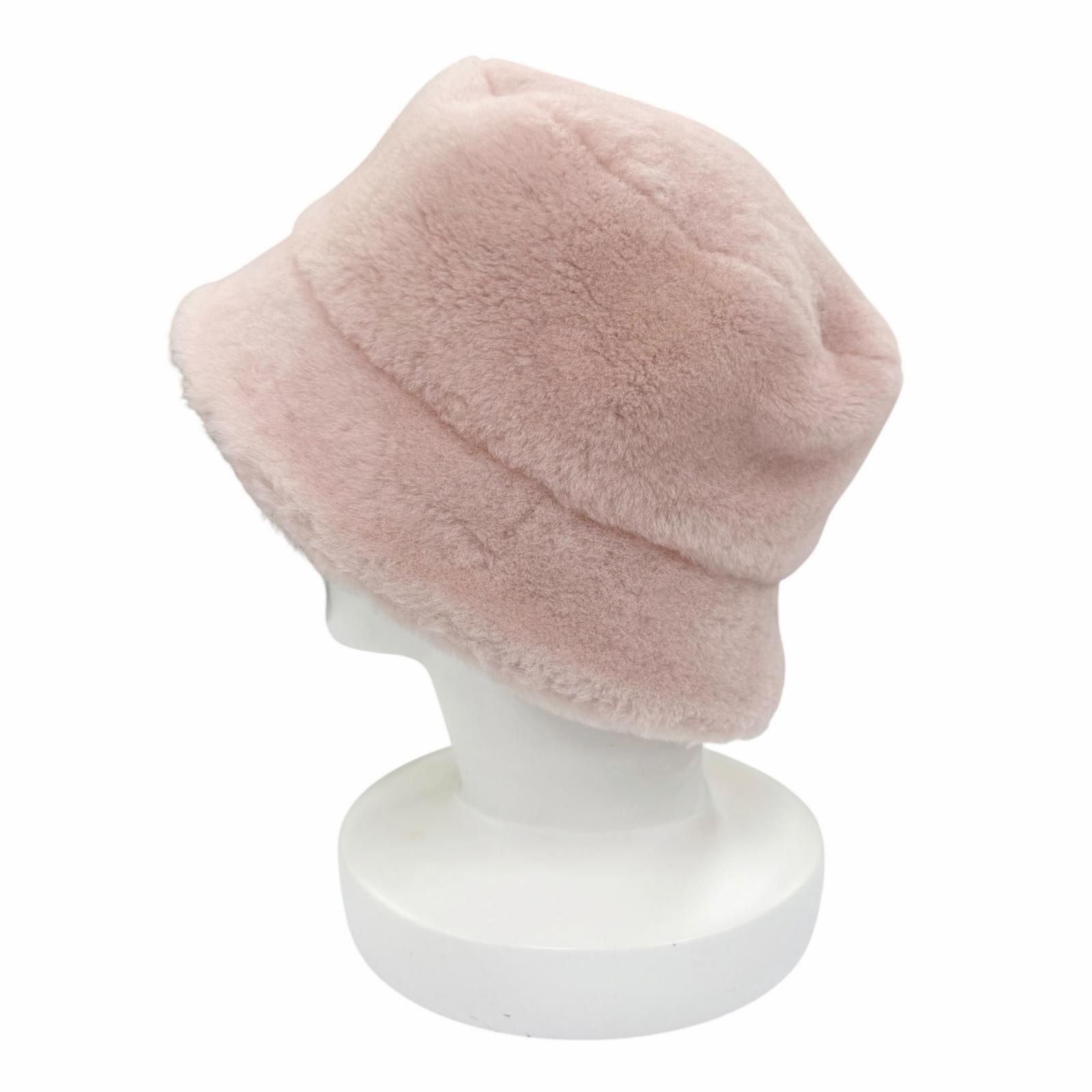 Prada Sheepskin Fur Bucket Hat Pink — view 3