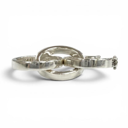 Tiffany & Co Vintage 925 Parma Picasso Triple Hoop Interlocking Earrings Silver — view 4