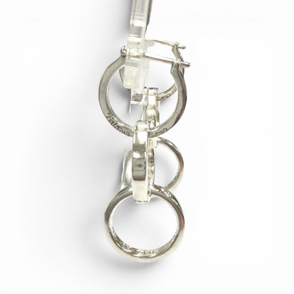 Tiffany & Co Vintage 925 Parma Picasso Triple Hoop Interlocking Earrings Silver — view 2