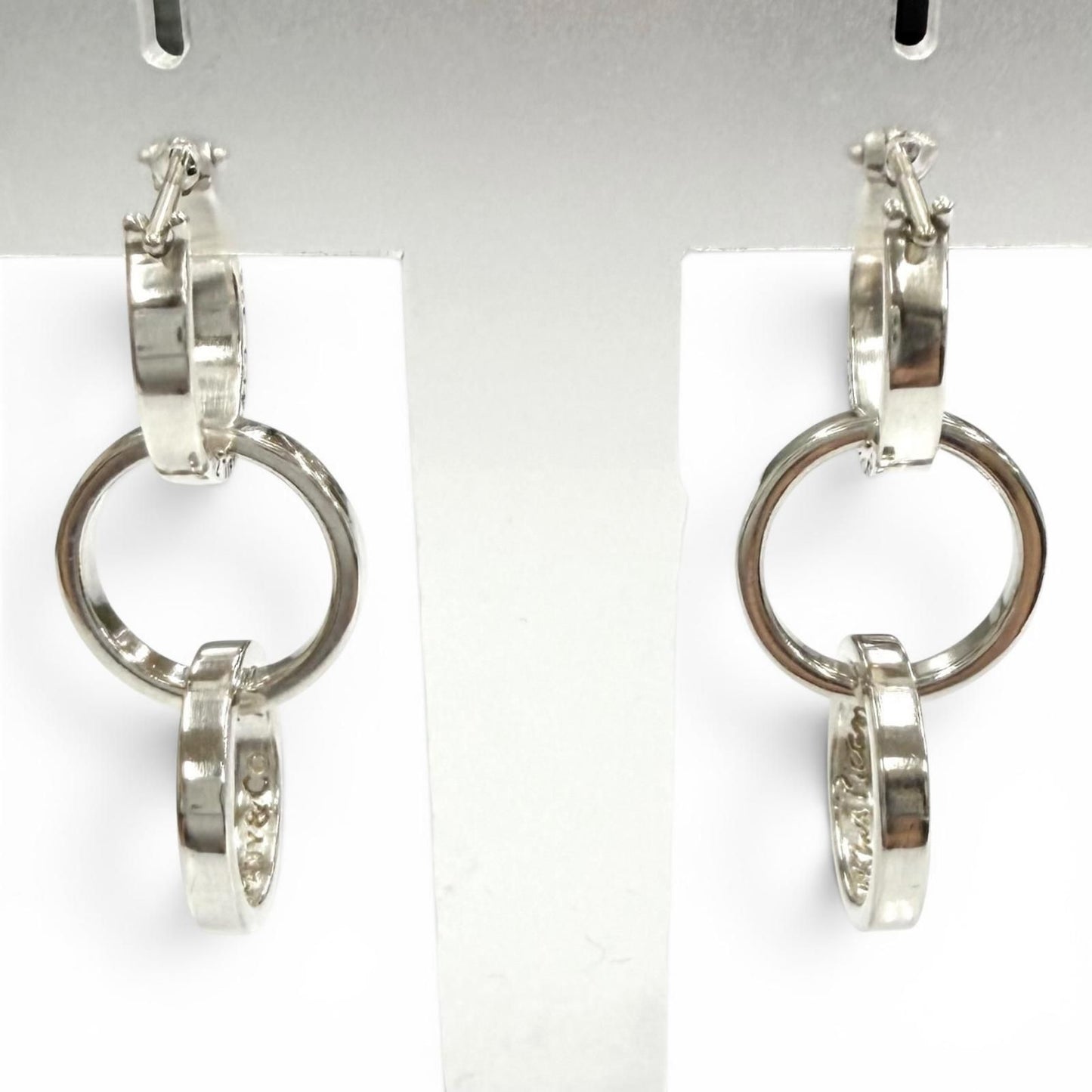 Tiffany & Co Vintage 925 Parma Picasso Triple Hoop Interlocking Earrings Silver — view 3