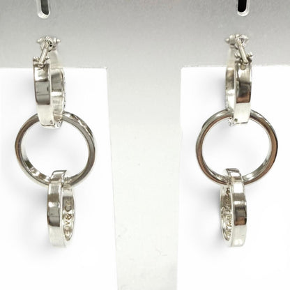 Tiffany & Co Vintage 925 Parma Picasso Triple Hoop Interlocking Earrings Silver — view 3