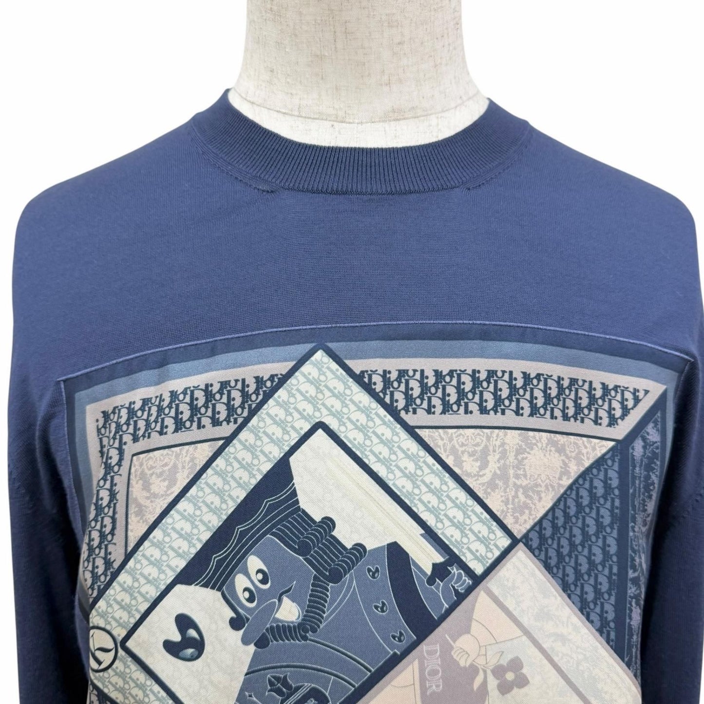 Dior Homme Kenny Shaft Trump Motif Part Silk 100% Lightweight Long Sleeve Knit — view 2