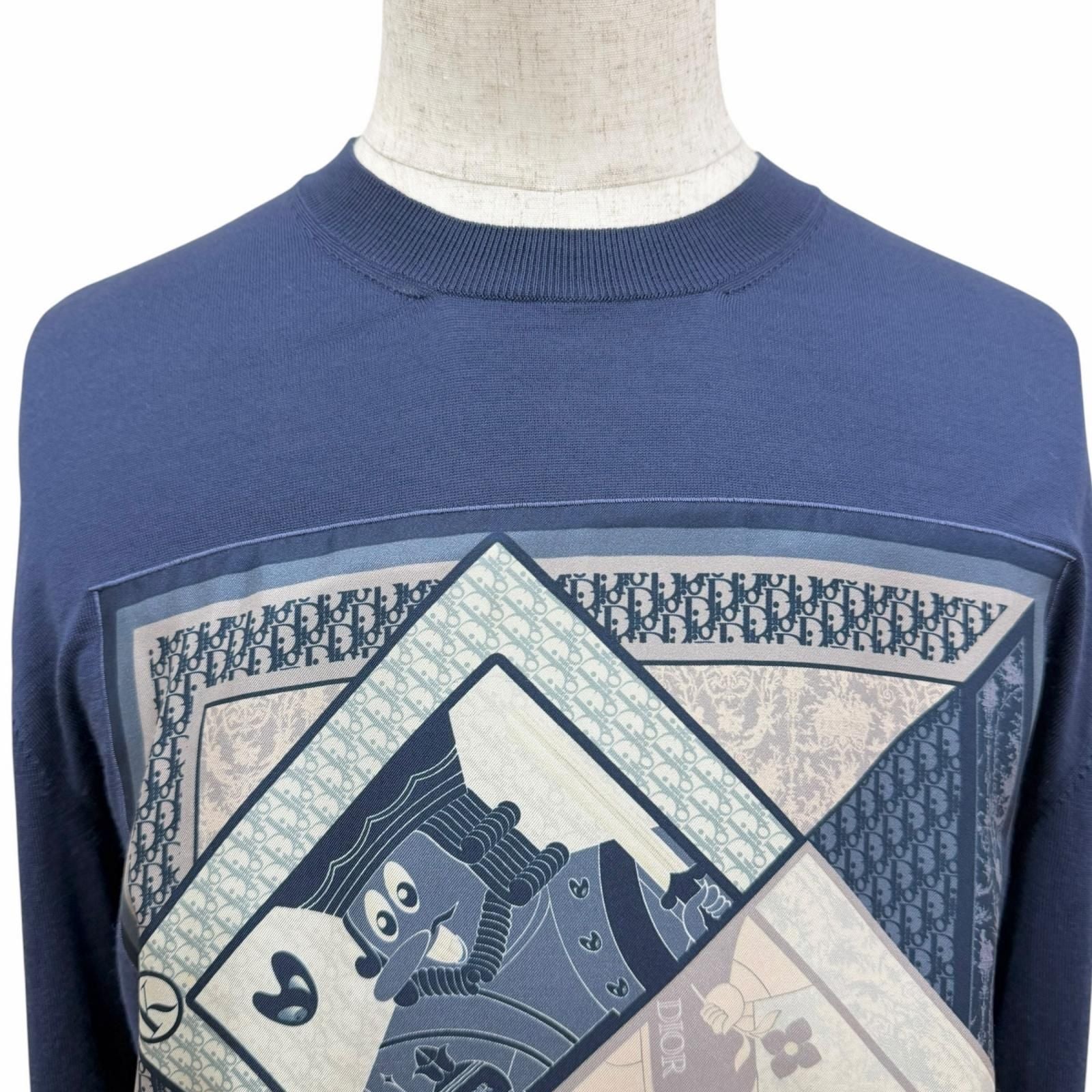 Dior Homme Kenny Shaft Trump Motif Part Silk 100% Lightweight Long Sleeve Knit — view 2