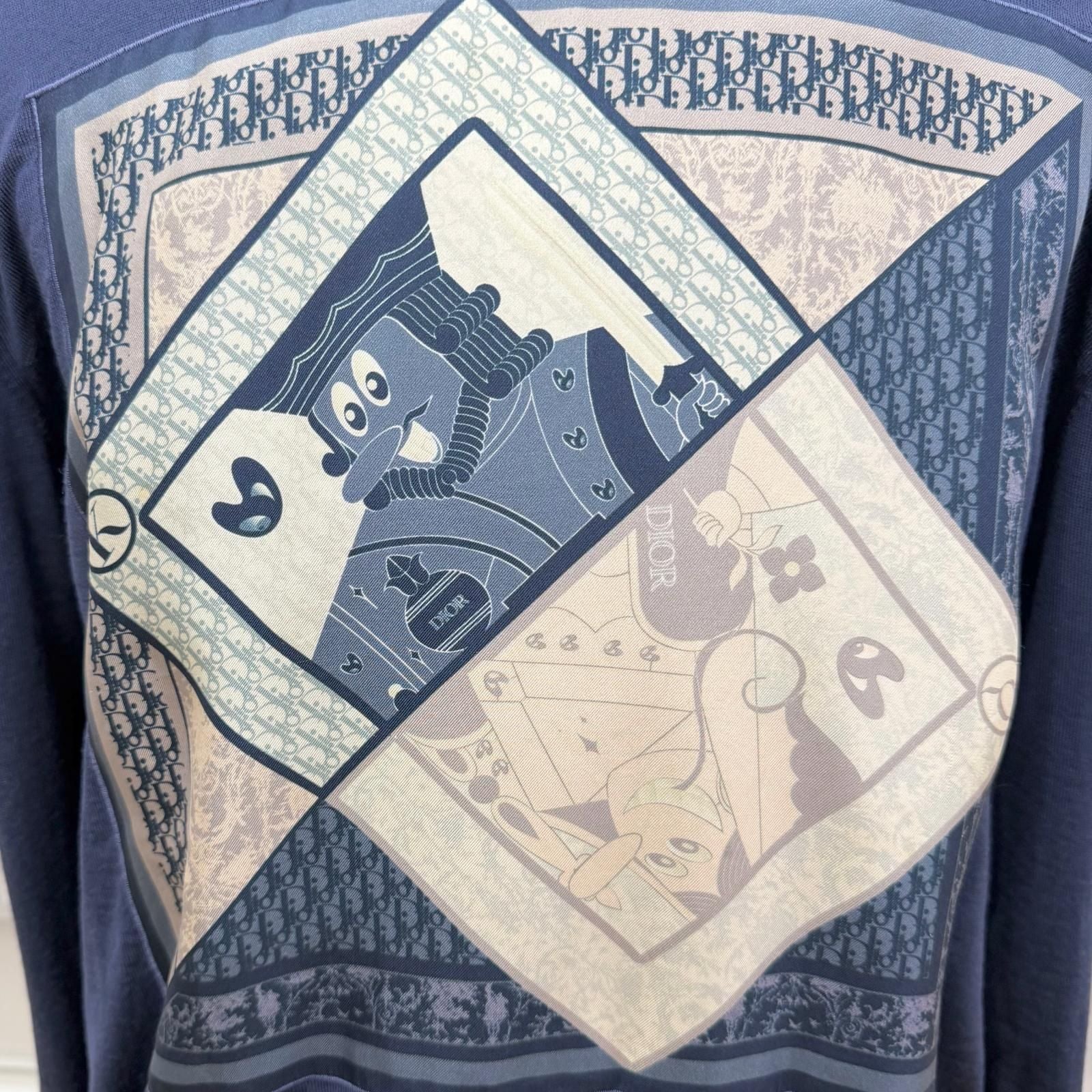 Dior Homme Kenny Shaft Trump Motif Part Silk 100% Lightweight Long Sleeve Knit — view 5