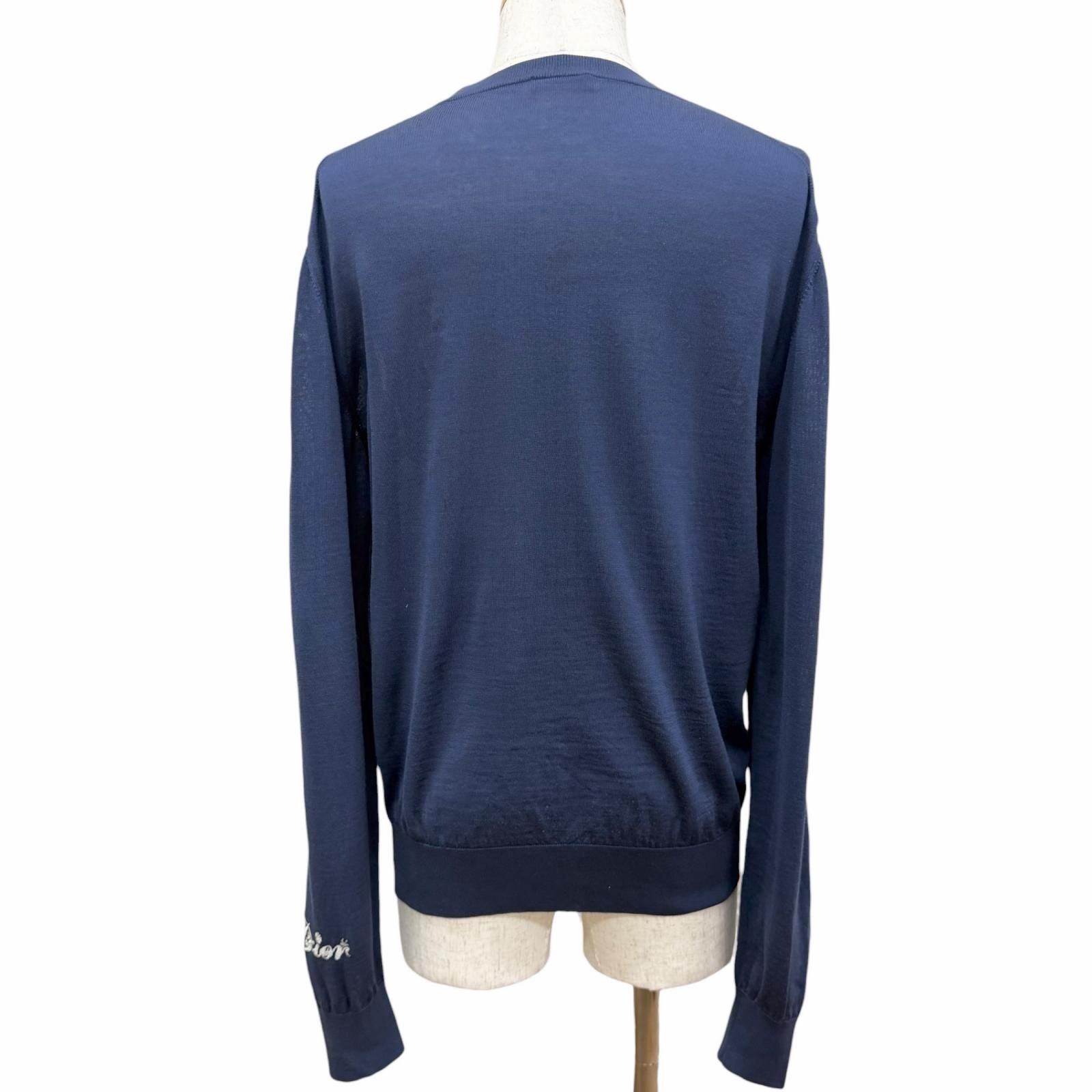 Dior Homme Kenny Shaft Trump Motif Part Silk 100% Lightweight Long Sleeve Knit — view 4