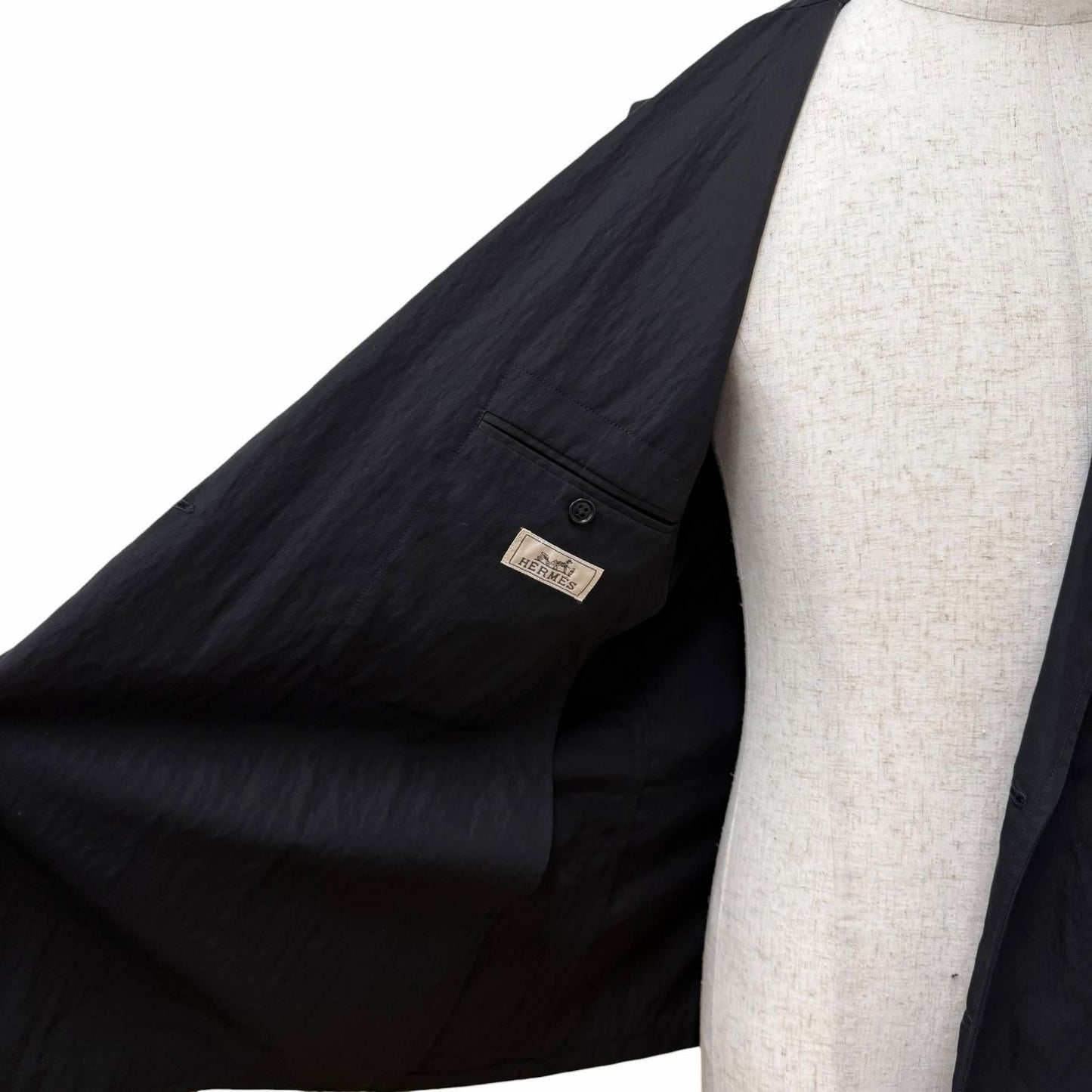Hermes Finished Double Breasted Jacket Black 46 — view 5