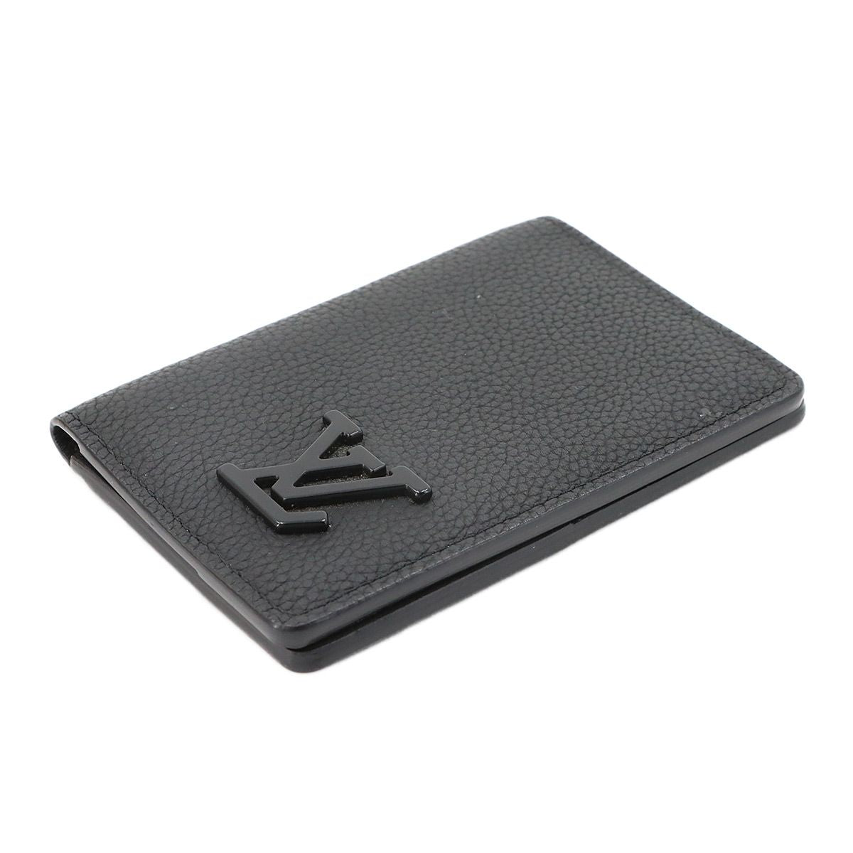 Louis Vuitton LV Aerogram Organizer de Poche Card Case Leather Black — view 4