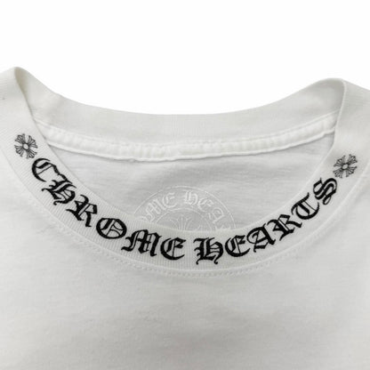Chrome Hearts Cotton Logo Print Crew Neck Chest Pocket Long Sleeve T-Shirt White — view 4