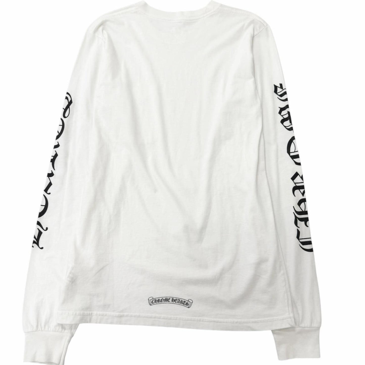 Chrome Hearts Cotton Logo Print Crew Neck Chest Pocket Long Sleeve T-Shirt White — view 3