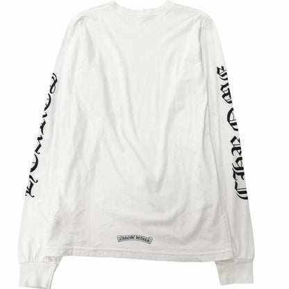 Chrome Hearts Cotton Logo Print Crew Neck Chest Pocket Long Sleeve T-Shirt White — view 3