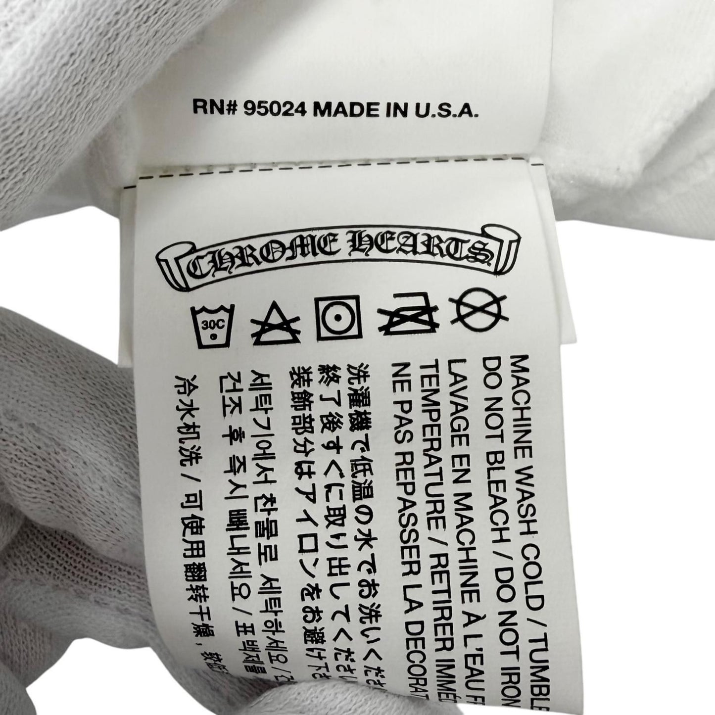 Chrome Hearts Cotton Logo Print Crew Neck Chest Pocket Long Sleeve T-Shirt White — view 7