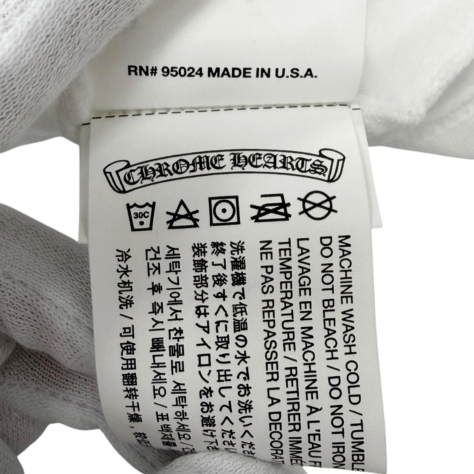 Chrome Hearts Cotton Logo Print Crew Neck Chest Pocket Long Sleeve T-Shirt White — view 7