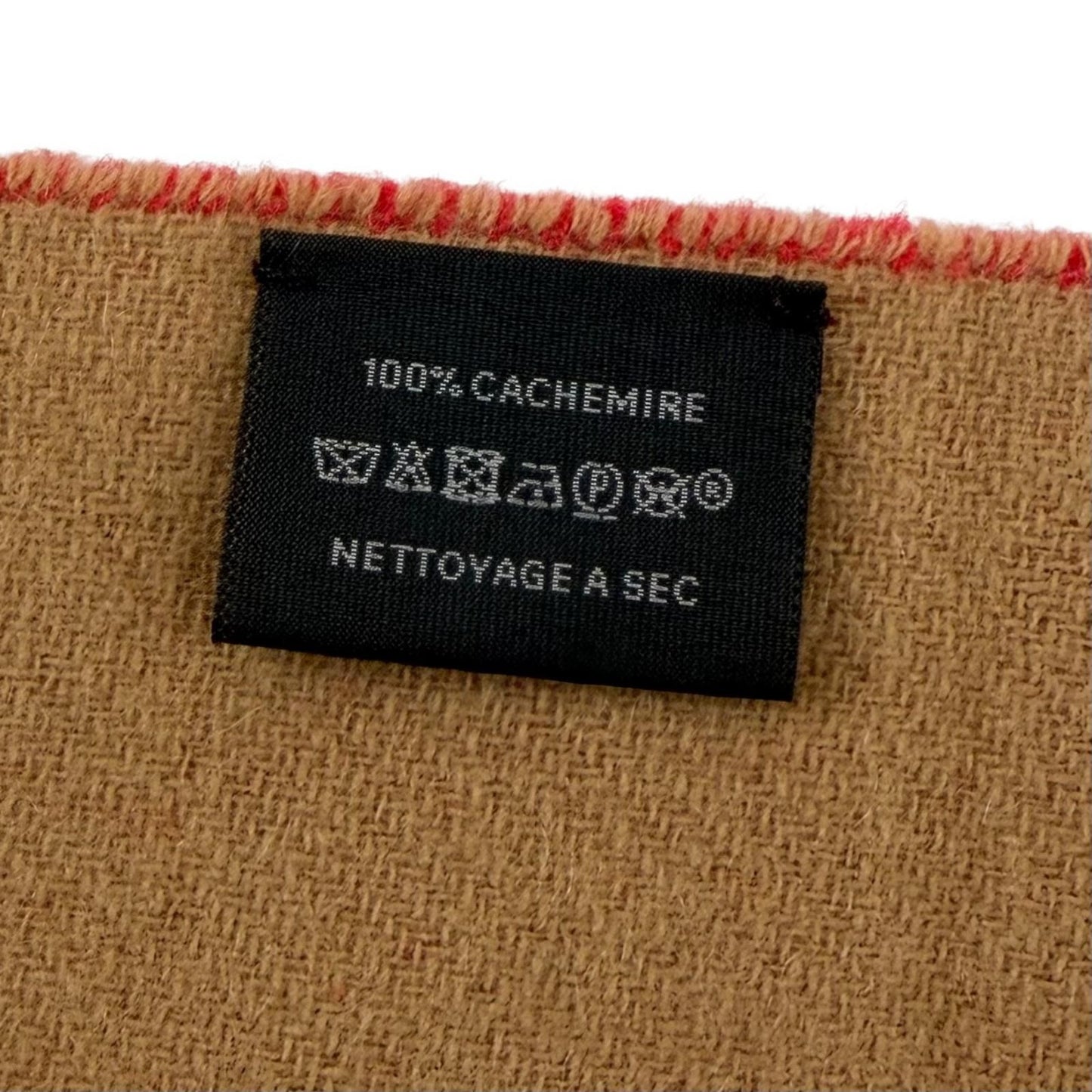 Hermes Cashmere Bicolor with Fringe Scarf Red Brown — view 7