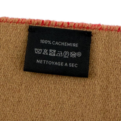 Hermes Cashmere Bicolor with Fringe Scarf Red Brown — view 7