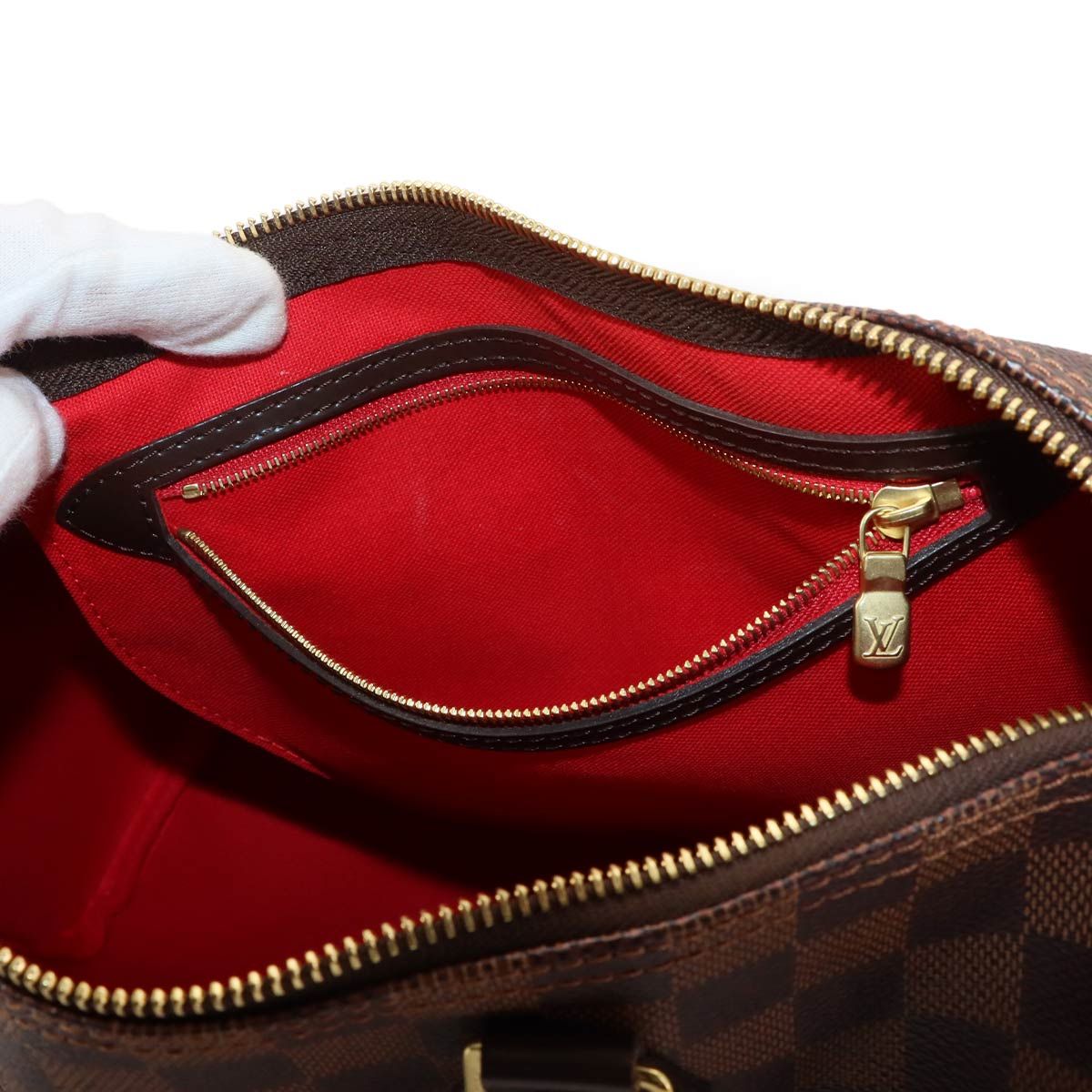 Louis Vuitton Damier Speedy 30 Hand Bag Ebene Brown Gold — view 8