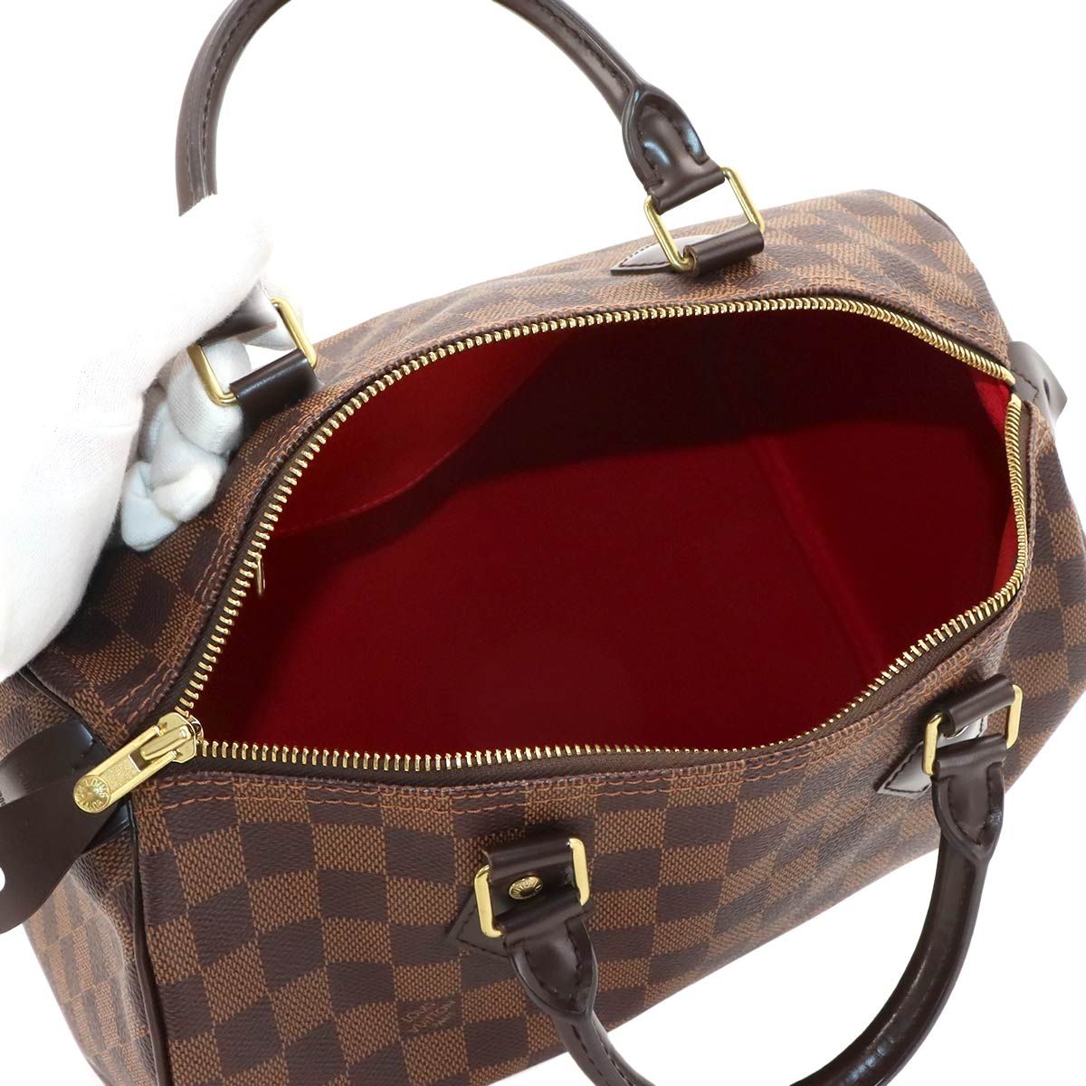Louis Vuitton Damier Speedy 30 Hand Bag Ebene Brown Gold — view 6