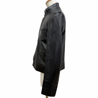 Louis Vuitton Lambskin Stand Collar Leather Jacket Rider's Black 50 — view 3