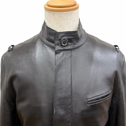 Louis Vuitton Lambskin Stand Collar Leather Jacket Rider's Black 50 — view 2