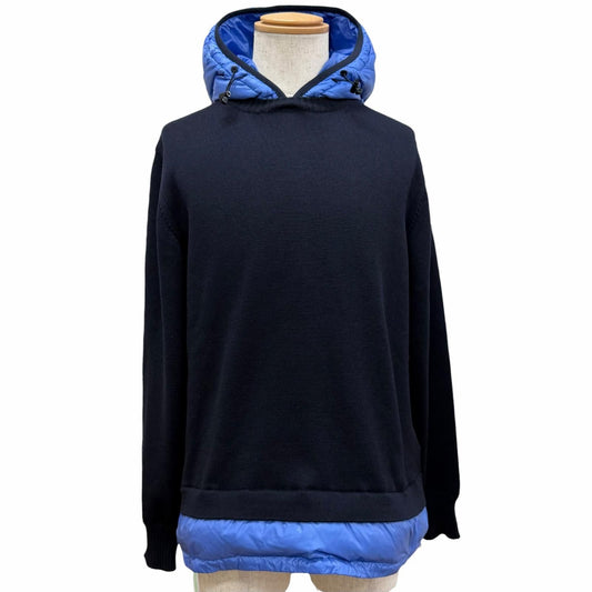 Moncler Maglione Tricotgirocollo Logo Patch Wool Down Jacket Switch Knit Hoodie
