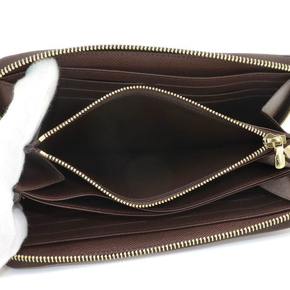 Louis Vuitton Damier Zippy Wallet Zip Around Ebene Brown — view 7