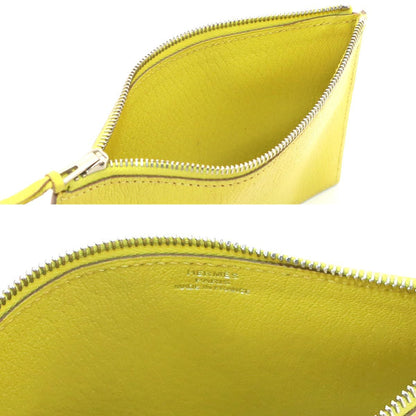 Hermes Envelope Trio Pouch Passport Case Chevre Rouge Casac Orange Lime — view 7