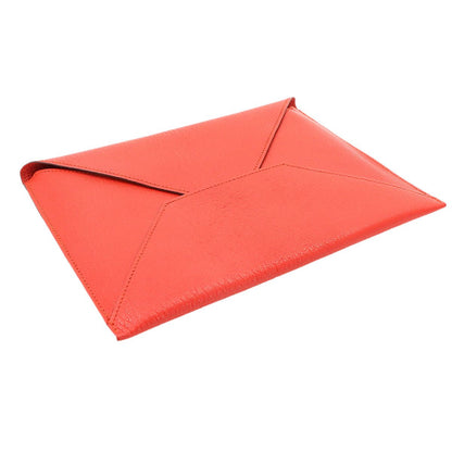 Hermes Envelope Trio Pouch Passport Case Chevre Rouge Casac Orange Lime — view 4