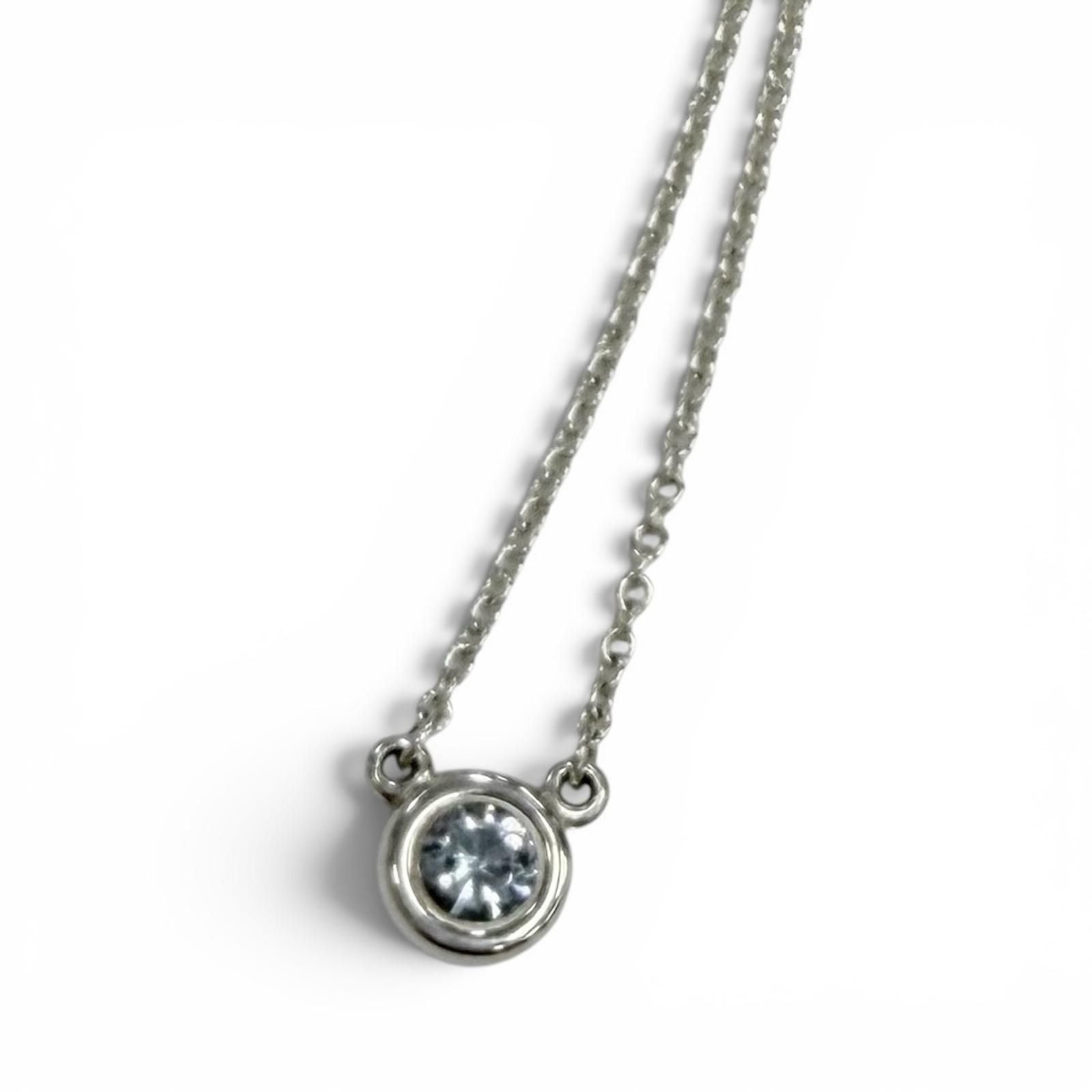 Tiffany & Co Elsa Peretti Color by the Yard Aquamarine Pendant Silver