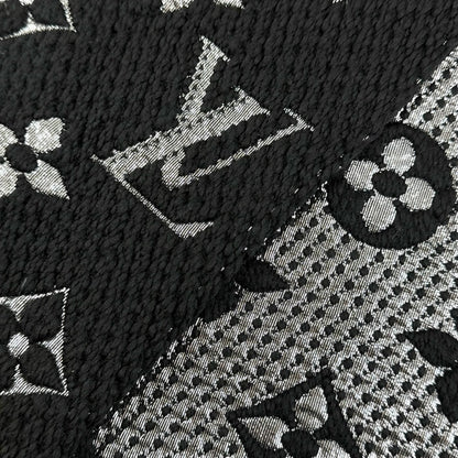 Louis Vuitton Echarpe Logo Mania Shine Wool Silk Scarf Black — view 5