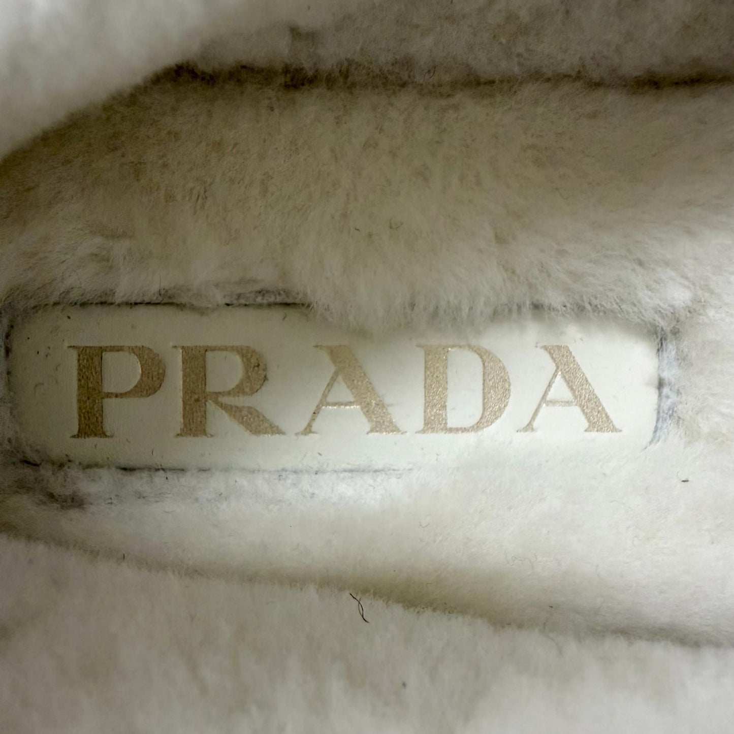 Prada Shearling Triangle Logo Plate Loafers Flat Shoes Brown 7 — view 8