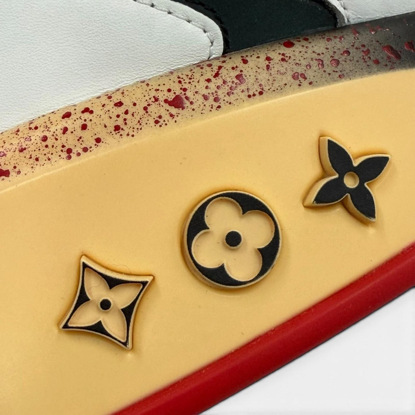 Louis Vuitton LV Line Leather High Cut Sneakers White Black 8.5 — view 7