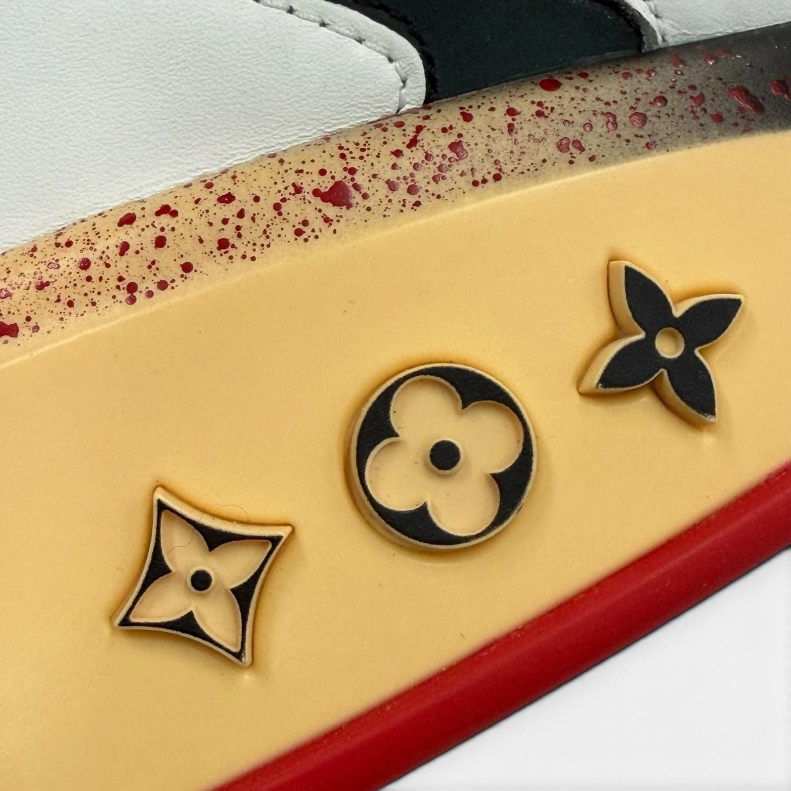 Louis Vuitton LV Line Leather High Cut Sneakers White Black 8.5 — view 7