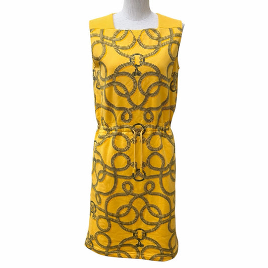 Hermes Cotton 100% Palfrowa Remix Sleeveless Dress Yellow 34