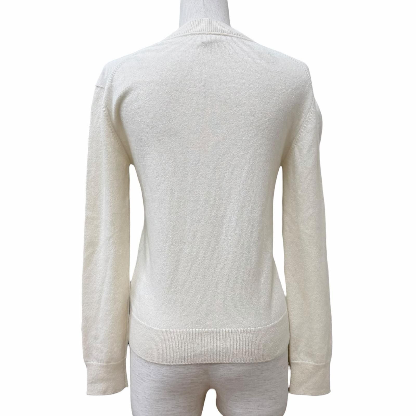 Hermes Cashmere Lift Crew Neck Long Sleeve Knit Ivory 36 UK Sweater — view 3